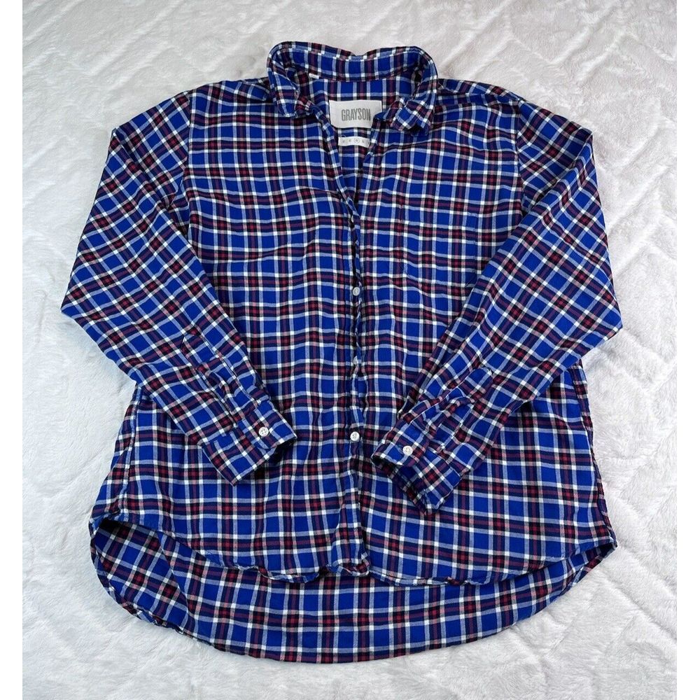 Grayson The Hero Flannel Shirt Women's Blue Red Plaid LS Frank & Eileen - Sz 03 - Picture 2 of 7